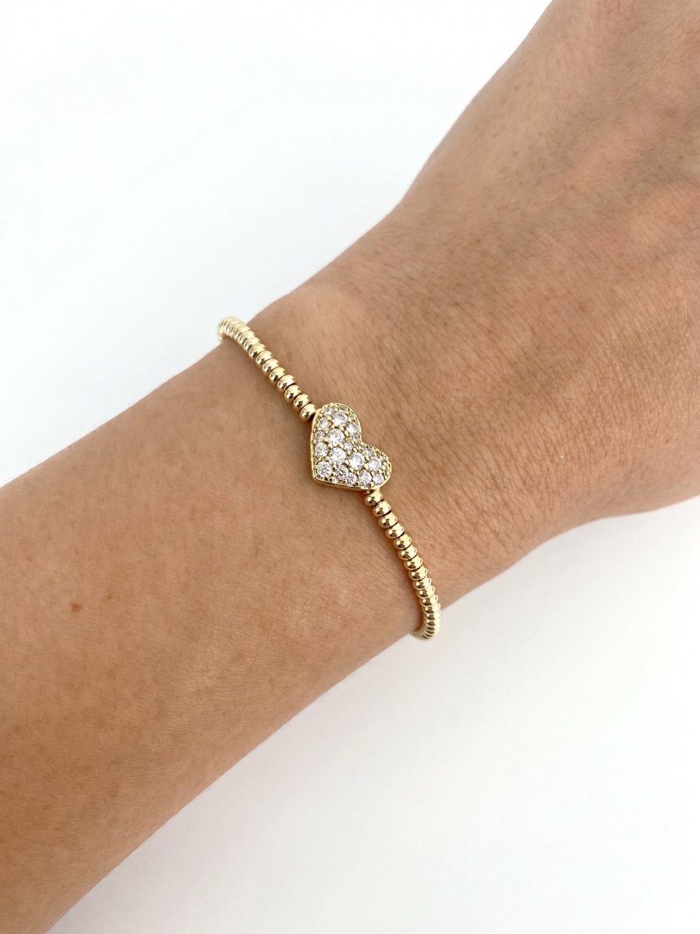 Kendra Scott Gold Heart Crystal Stretch Bracelet